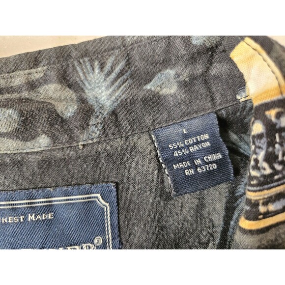 NORTH RIVER Men's Button-Up Cars Black Short Sleeve Cars Shirt  Size Large - Picture 11 of 11